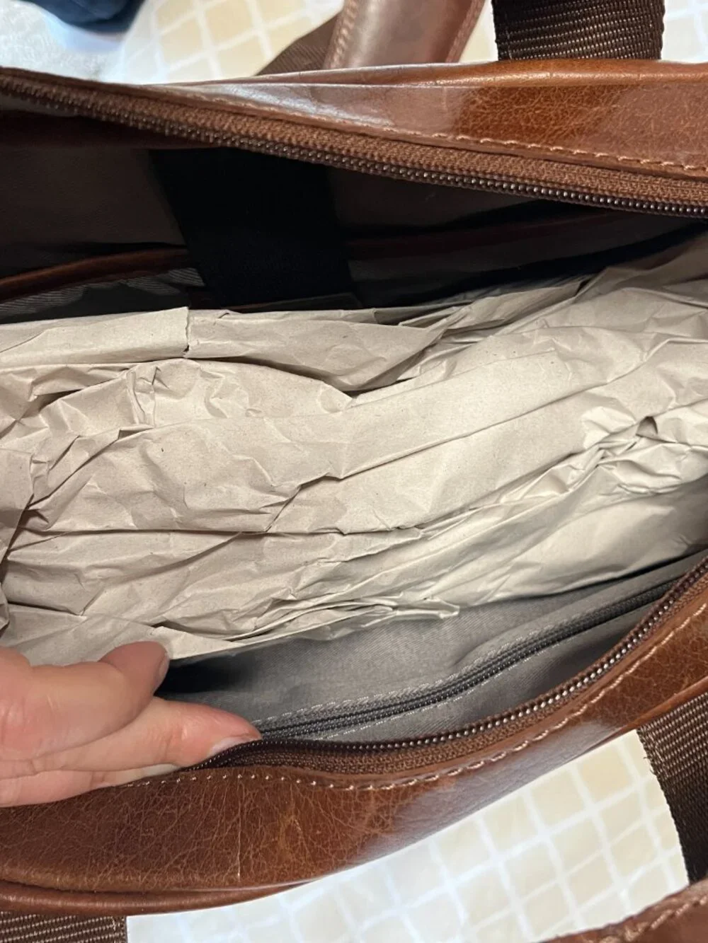 Chaps Leather Travel Bag / Extra Large Briefcase Mens (NWT)
